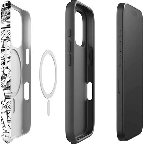 DC Comics Superman Comic Pattern Logo in Red iPhone 16 Pro Magsafe Impact Case
